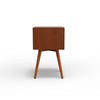 Ian Small Nightstand | 2 Drawers | Brown and White Solid Mahogany Wood