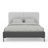 Delen California King Bed | Gray Upholstered Split Headboard | Black