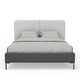 Delen California King Bed | Gray Upholstered Split Headboard | Black