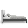 Delen California King Bed | Gray Upholstered Split Headboard | Black
