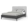Delen California King Bed | Gray Upholstered Split Headboard | Black