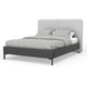 Delen California King Bed | Gray Upholstered Split Headboard | Black