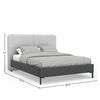Delen California King Bed | Gray Upholstered Split Headboard | Black