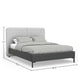 Delen California King Bed | Gray Upholstered Split Headboard | Black
