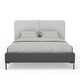 Delen King Size Bed | Gray Upholstered Split Headboard | Black Metal
