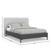 Delen King Size Bed | Gray Upholstered Split Headboard | Black Metal