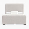 Deli California King Bed | Gray Linen Upholstery | Wingback Headboard