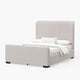 Deli Full Size Bed | Gray Linen Upholstery | Modern Wingback Headboard
