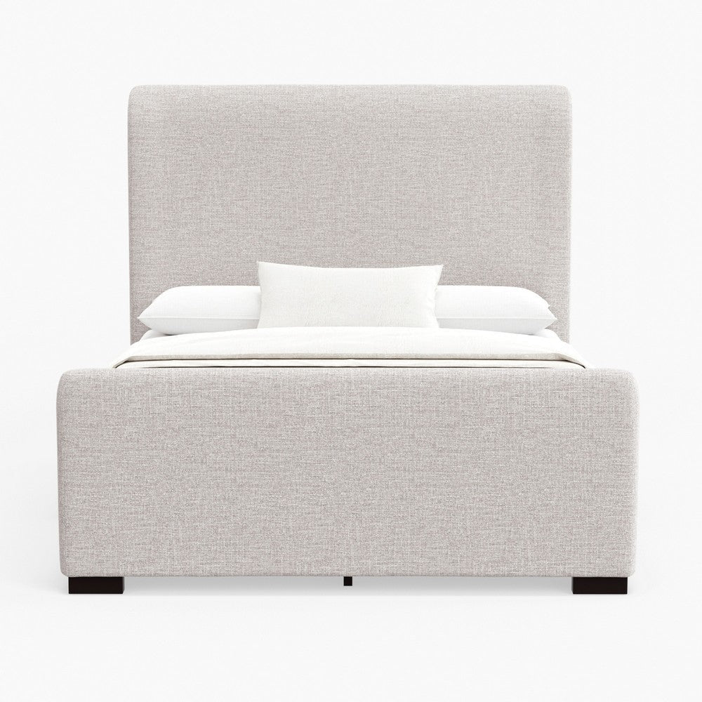 Deli Queen Bed | Gray Linen Upholstery | Modern Wingback Headboard