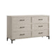 Bedy Wide Dresser | 6 Drawers | Black Metal | Antique White Oak Wood BM333178