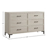 Bedy Wide Dresser | 6 Drawers | Black Metal | Antique White Oak Wood BM333178