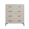 Bedy Tall Dresser Chest | 5 Drawers | Black Metal | Antique White Wood BM333179