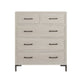 Bedy Tall Dresser Chest | 5 Drawers | Black Metal | Antique White Wood BM333179