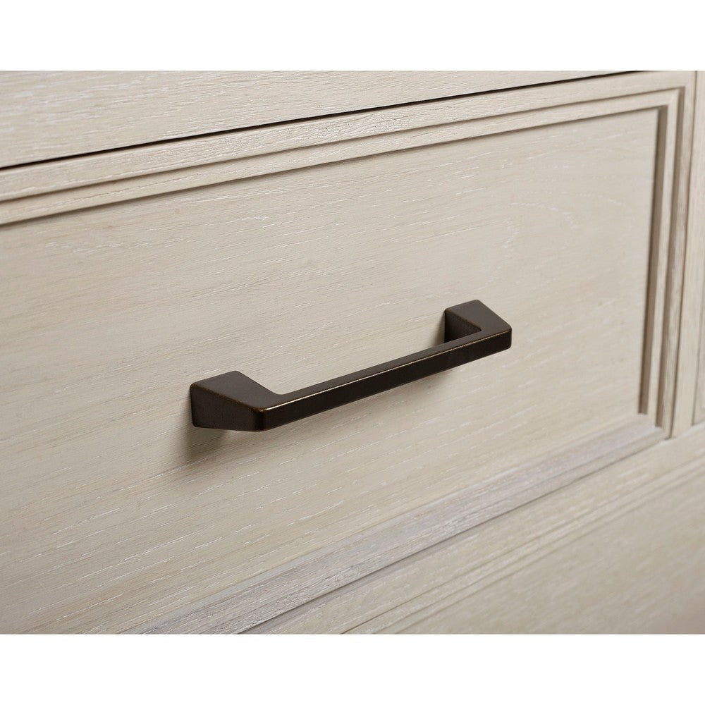 Bedy Tall Dresser Chest | 5 Drawers | Black Metal | Antique White Wood BM333179