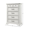 Lesy Tall Dresser Chest | 5 Drawers | Black Metal | White Poplar Wood BM333185
