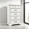 Lesy Tall Dresser Chest | 5 Drawers | Black Metal | White Poplar Wood
