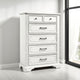 Lesy Tall Dresser Chest | 5 Drawers | Black Metal | White Poplar Wood