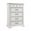 Lesy Tall Dresser Chest | 5 Drawers | Black Metal | White Poplar Wood