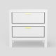 Fery Nightstand | 2 Drawers | Gold Handles | White Solid Pine Wood BM333191