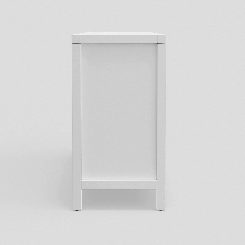 Fery Dresser | 7 Drawers | Gold Metal Handles | White Solid Pine Wood
