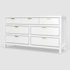 Fery Dresser | 7 Drawers | Gold Metal Handles | White Solid Pine Wood BM333192