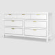 Fery Dresser | 7 Drawers | Gold Metal Handles | White Solid Pine Wood BM333192