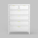 Fery Tall Dresser Chest | 6 Drawers | Gold Handles | White Solid Wood BM333193
