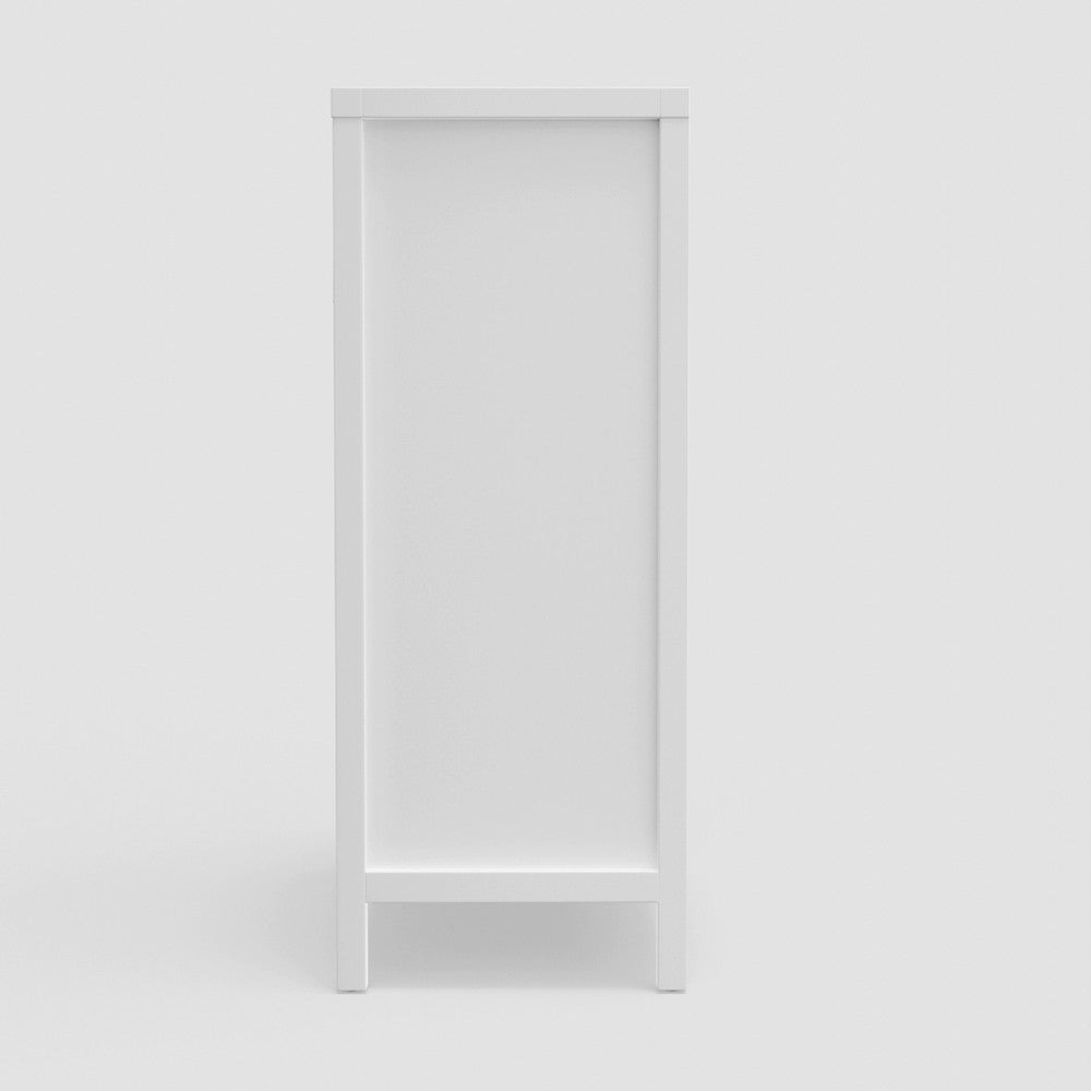 Fery Tall Dresser Chest | 6 Drawers | Gold Handles | White Solid Wood BM333193