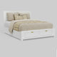 Fery California King Storage Bed | Panel Headboard | White Pine Wood