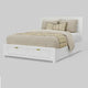 Fery California King Storage Bed | Panel Headboard | White Pine Wood