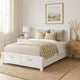Fery California King Storage Bed | Panel Headboard | White Pine Wood