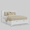 Fery Full Size Storage Bed | Panel Headboard | White Solid Pine Wood