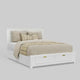 Fery Full Size Storage Bed | Panel Headboard | White Solid Pine Wood