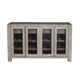 Ebb Sideboard Console | 4 Mesh Doors | Gray Solid Pine Wood 58’’ BM333197