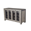 Ebb Sideboard Console | 4 Mesh Doors | Gray Solid Pine Wood 58"
