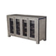 Ebb Sideboard Console | 4 Mesh Doors | Gray Solid Pine Wood 58"
