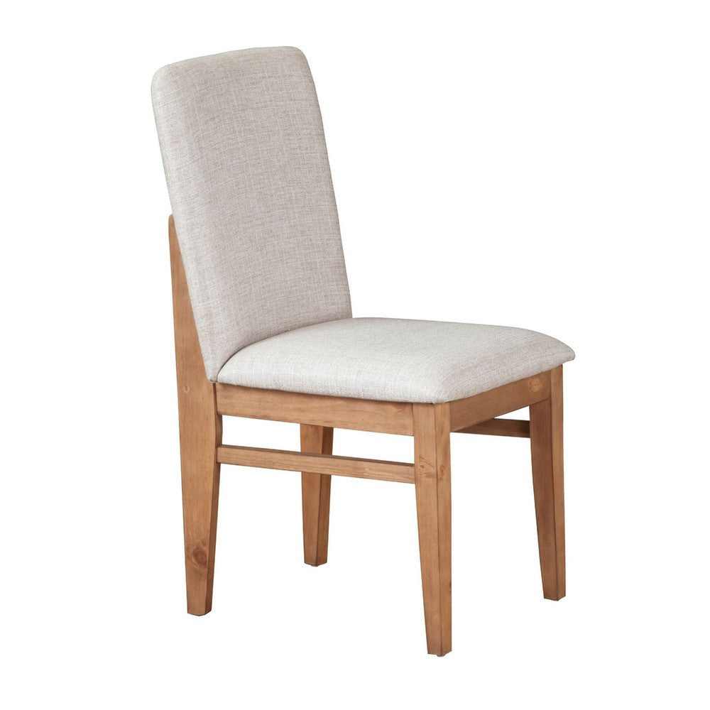 Rejo Dining Side Chair Set of 2 | Oatmeal Gray Cushion | Natural Brown BM333199