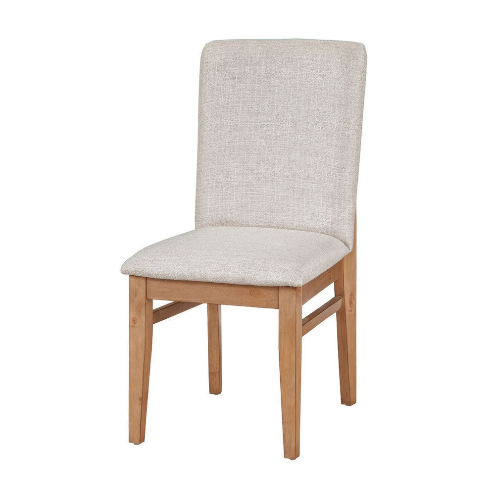 Rejo Dining Side Chair Set of 2 | Oatmeal Gray Cushion | Natural Brown BM333199