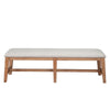 Rejo Dining Bench | Oatmeal Gray Cushion | Natural Brown Pine Wood BM333200