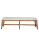 Rejo Dining Bench | Oatmeal Gray Cushion | Natural Brown Pine Wood BM333200