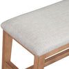 Rejo Dining Bench | Oatmeal Gray Cushion | Natural Brown Pine Wood BM333200
