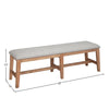 Rejo Dining Bench | Oatmeal Gray Cushion | Natural Brown Pine Wood BM333200
