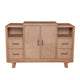 Rejo Sideboard Console 2 Door Cabinet | Natural Brown Pine Wood 54’’ BM333201