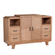Rejo Sideboard Console 2 Door Cabinet | Natural Brown Pine Wood 54"