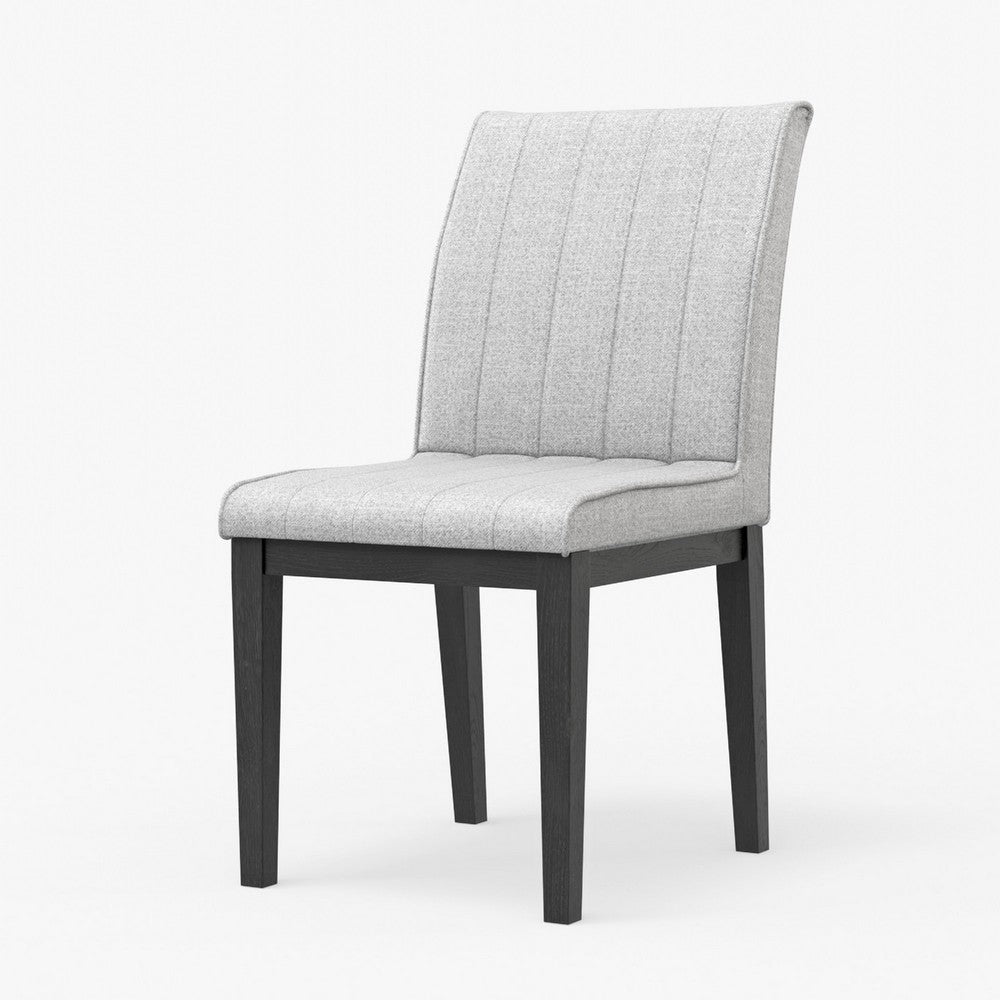 Vecy Dining Side Chair Set of 2 | Channel Gray Fabric | Vintage Black BM333202