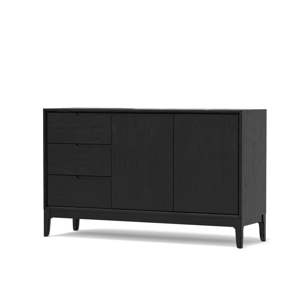 Vecy Sideboard Buffet Server | 2 Doors 3 Drawers | 60’’ Vintage Black BM333204