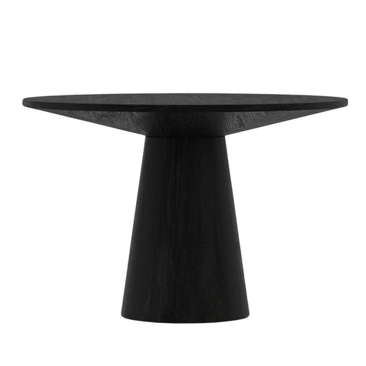 Vecy Dining Table | 47" Round Top w Pedestal Base | Vintage Black