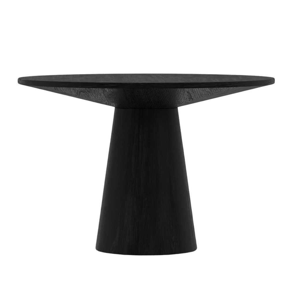 Vecy Dining Table | 47" Round Top w Pedestal Base | Vintage Black
