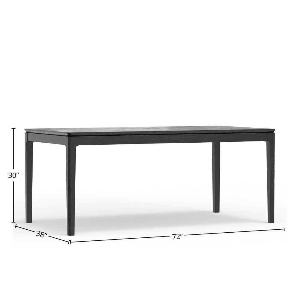 Vecy Dining Table | 72’’ Rectangular Top | Vintage Black Solid Wood BM333206