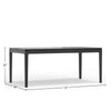 Vecy Dining Table | 72" Rectangular Top | Vintage Black Solid Wood